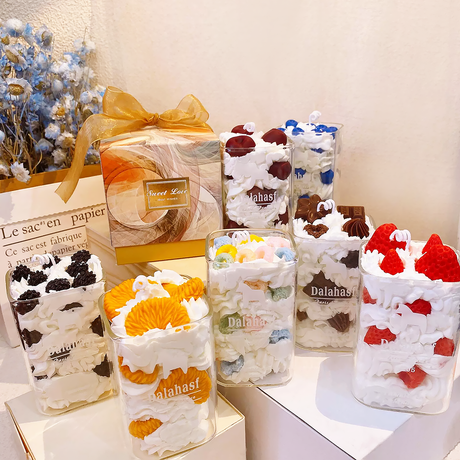 Cute Fruit Dessert Candle Cup Gift Whipped Cream Soy Wax Candle-2