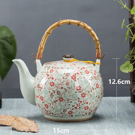 Old Ceramic Teapot Large Brewing Tea Top Handle Pot