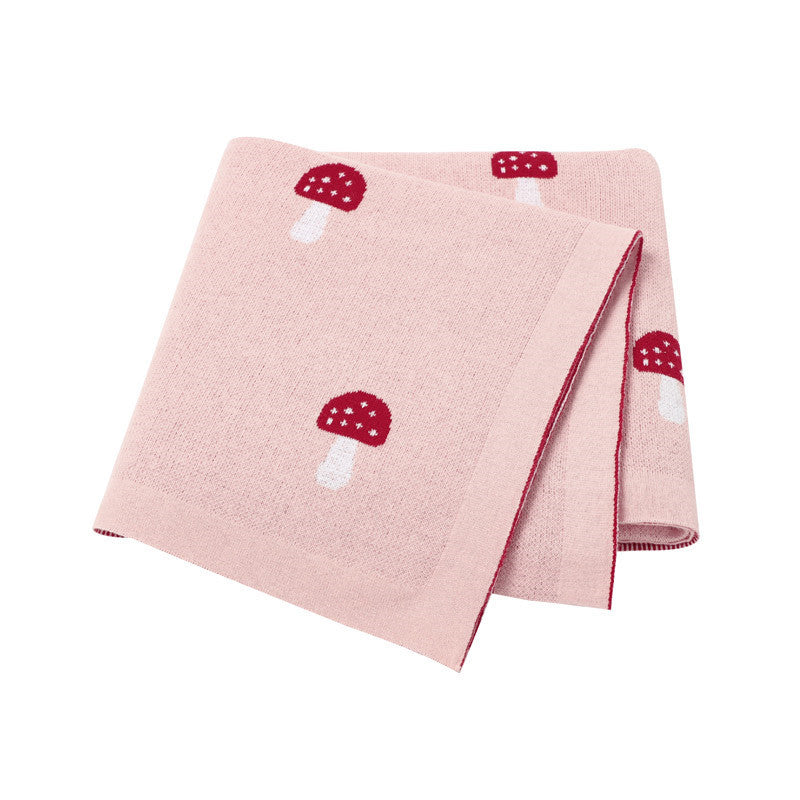 Needle Cotton Mushroom Jacquard Baby Blanket