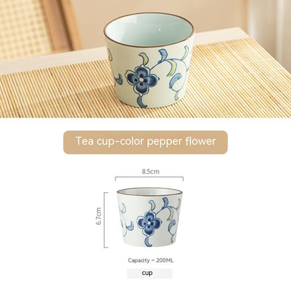 ‘Cooking Tea Around the Stove’ Tea Cup Blue and White Porcelain Tea Bowl-5