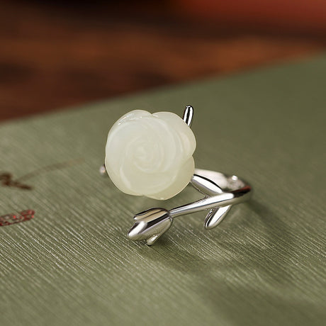 Natural Hetian Jade Qingyu Ring