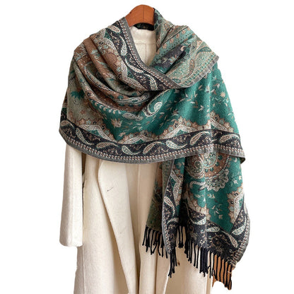 Artificial Cashmere Scarf Women's Ethnic Style Shawl Cape