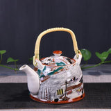 Old-fashioned Ceramic Cool Water Pot Pastel Top Handle Pot Teapot-6