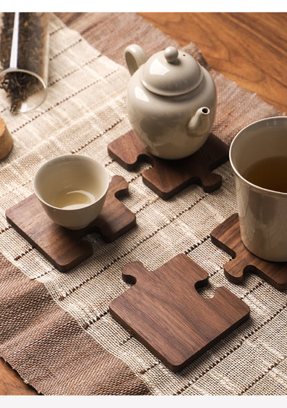 Walnut Coaster Solid Wood Log Teacup