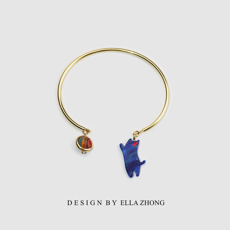 Planet Cat Astronaut Bracelet