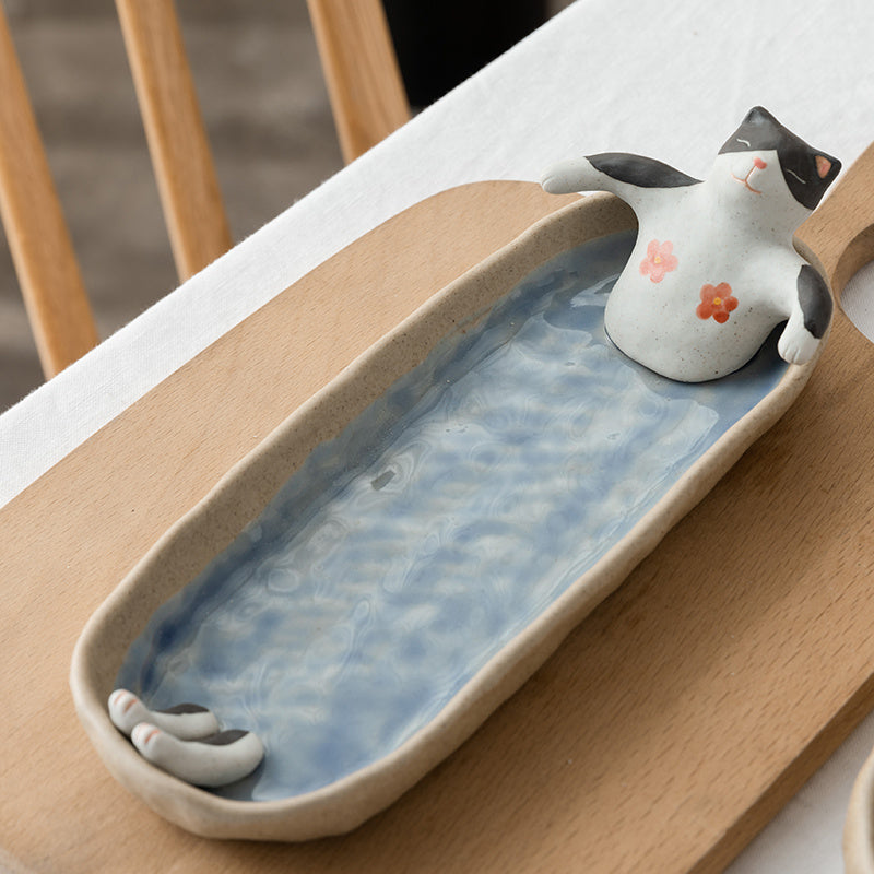 Household Cartoon Cat Ashtray Cute Creative Ceramic Ashtray Personality Trend Car