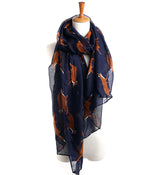 Fall Winter Fashion Voile Animal Pattern Fox Scarf