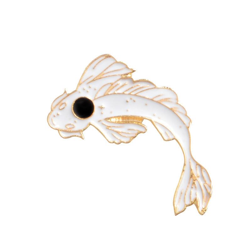 Good Luck Koi Alloy Brooch Four Color Oil Drip Clothing Accessories