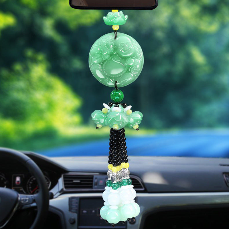 Car Pendant Jade Emerald Decorations Hanging On Cars