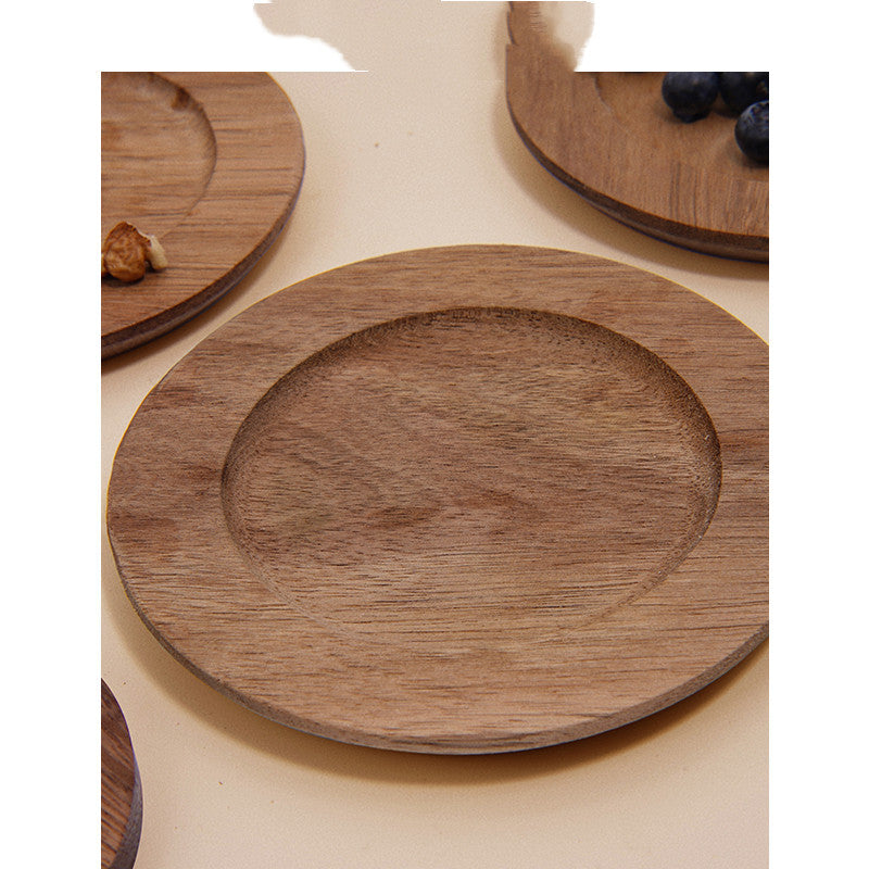 Log Coaster Breakfast Plate Round Potholder Mark Coaster Snack Plate Coffee Saucer