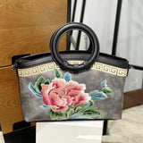 Chinese Style Peony Flower Dumpling Bag Embroidery Handbag-7