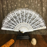 Chinese Lace Dance Fan in Classical Wing Chun Style with Bamboo Frame-4