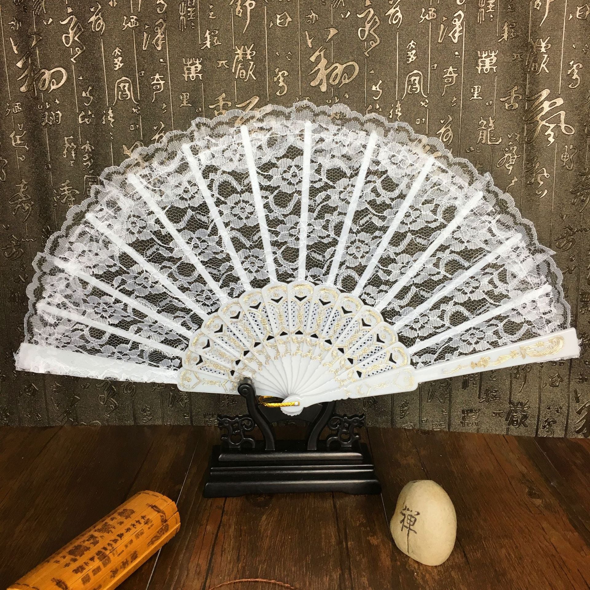 Lace Fan Single Layer Wing Chun Dance Fan Chinese Style