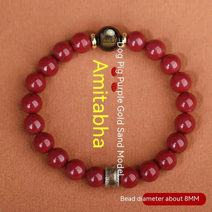 Cinnabar Bracelet Men's Purple Gold Sand Benming Buddha Bracelet