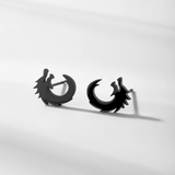 Mini Chinese Dragon Earrings Women's Titanium Steel