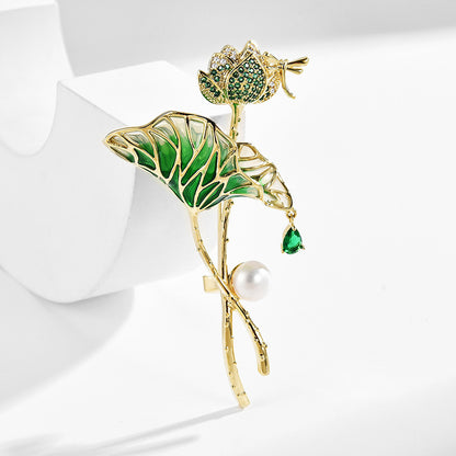 Lotus Pond Moonlight Brooch Unisex High-grade Pin