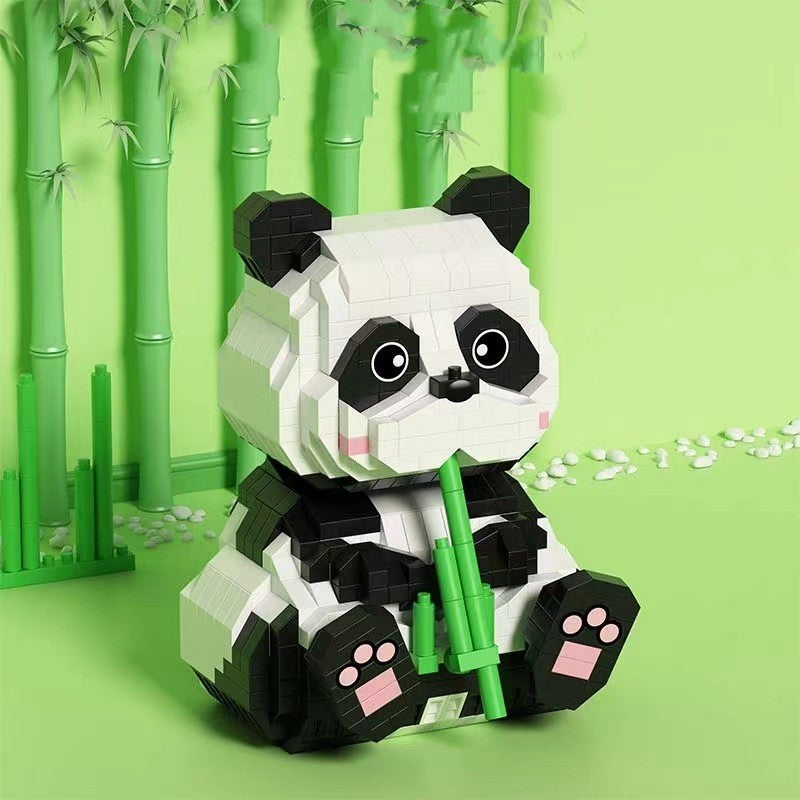 Building Blocks - Bamboo Panda Small Assembly Toys for Unisex