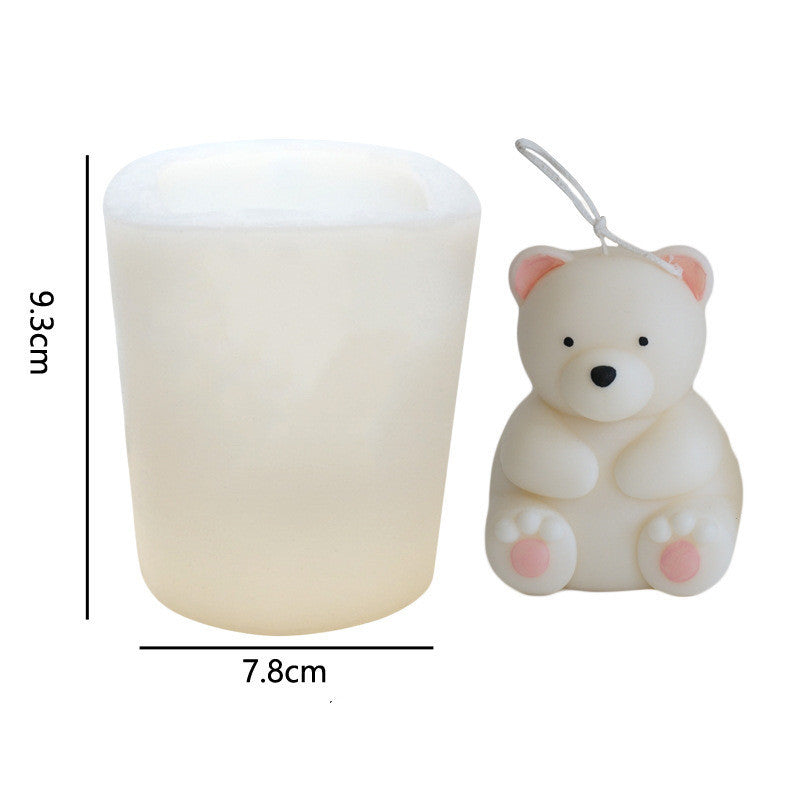 Cute 3D Bear Scented Candle Mold Incense Making Tools-5