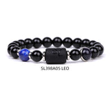 Natural Agate Zodiac Bracelet Unisex Astrology Jewelry-11
