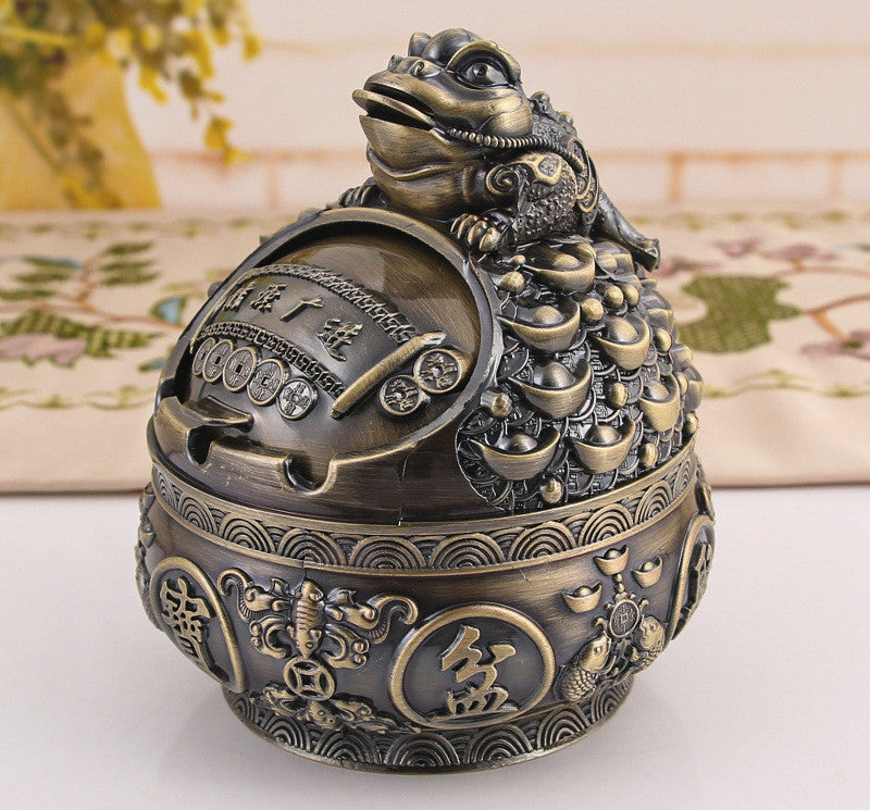 Imitation Bronze Golden Toad Yuanbao Cornucopia Ashtray