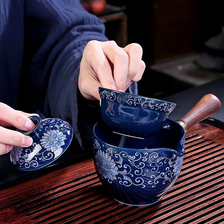 Household Ceramic Teapot Pu'er Tea Portable Rotating Teapot