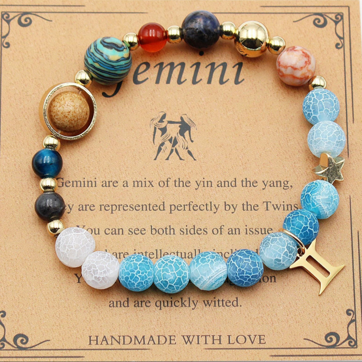 Zodiac Bracelet with Natural Agate & Shoushan Stone 12 Constellations-30