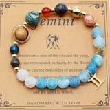 Zodiac Bracelet with Natural Agate & Shoushan Stone 12 Constellations-30