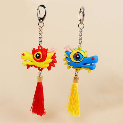 Fashionable Simple China Style Loong Dance Tassel Keychain-1