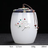 Silver Inlaid Glass Sealed Tea Caddy