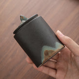 New Chinese Style Simple Black Pottery Non-woven Sealing Tea Caddy