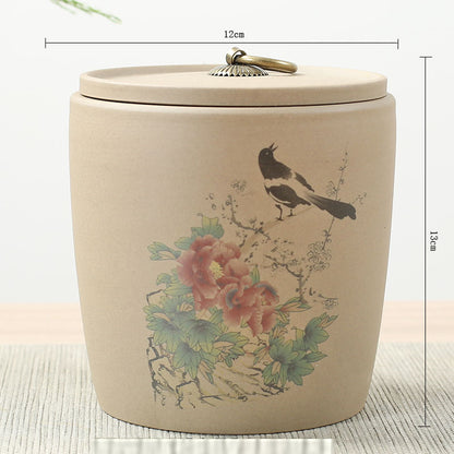 Zisha Rough Pottery Sealed Tea Caddy Moisture-proof Household