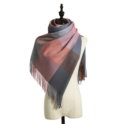 Striped plaid ladies scarf