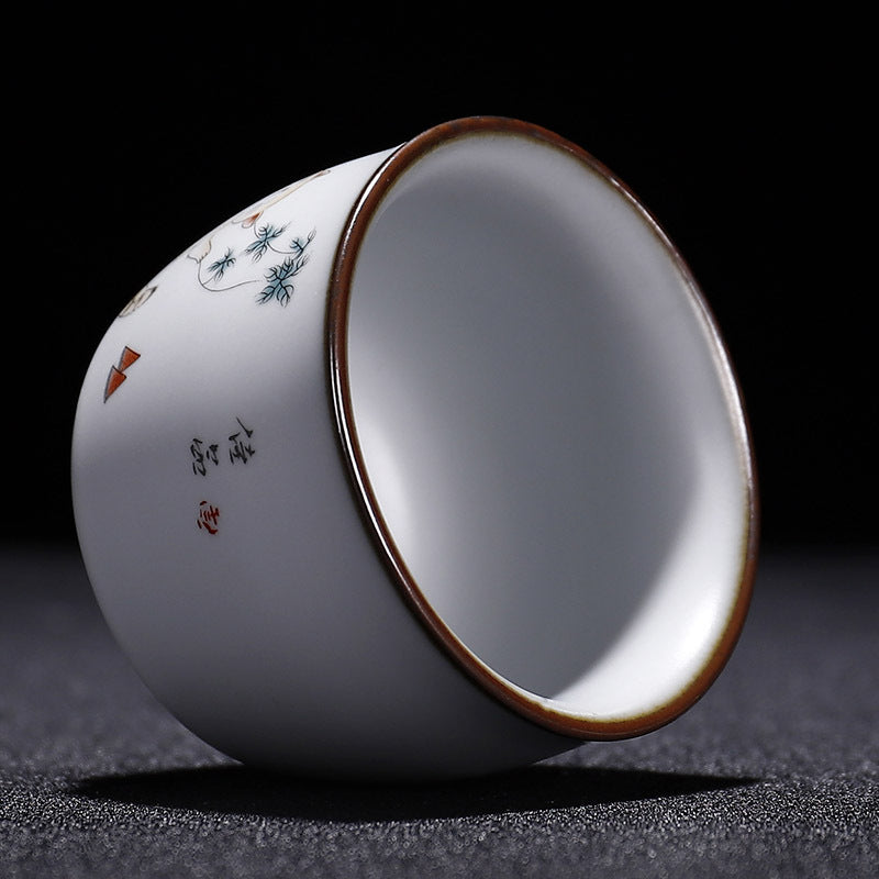 Ceramic Tea Bowl Vintage Ru Porcelain Tea Cup