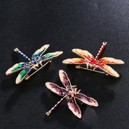 Enamel Dripping Dragonfly Brooch