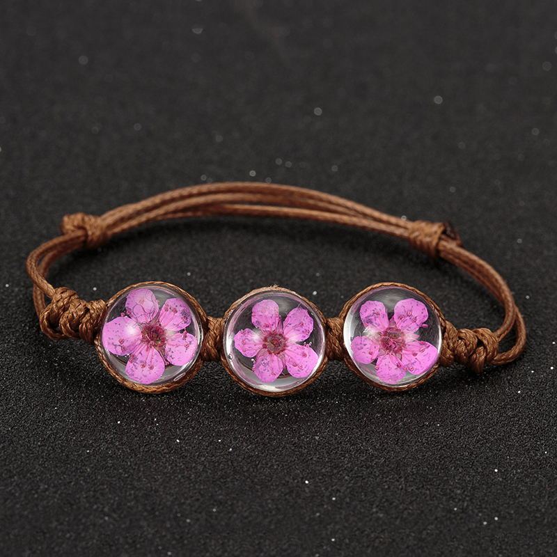 Getrocknete Blumenglaskugel Blume Zeit Juwelarmband