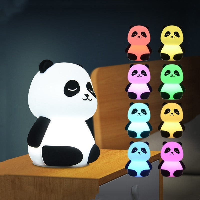 Panda Pat Color Changing Lamp Silicone Night Light-2