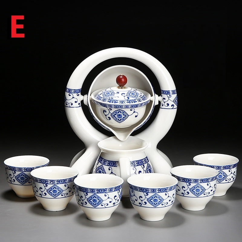 Chinesische Teezeremonie Blau -weiße Keramik Teekanne Tee -Set