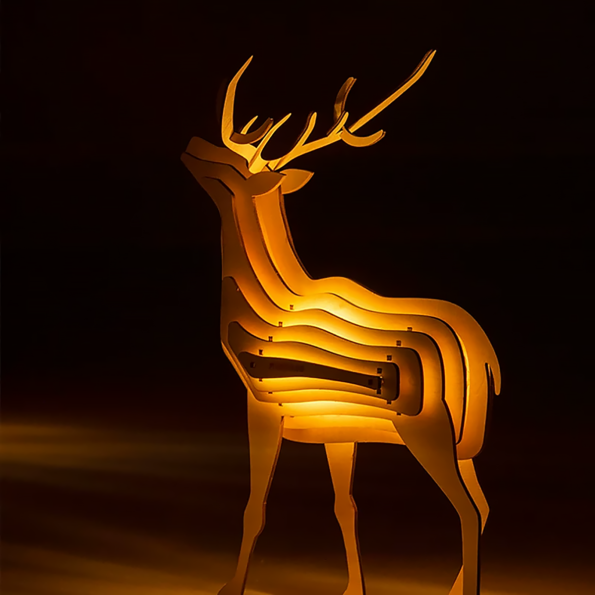 Wooden Animal DIY Lamp Rechargeable Ambient Night Light-4