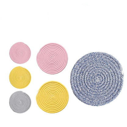 Cotton woven cotton and linen coasters