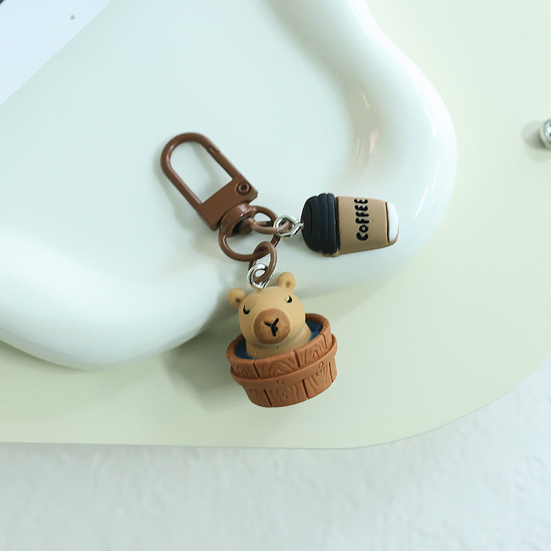 Student Favorite Cartoon Capybara 3D Resin Mini Keychain-3