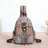 Chinese Ethnic Style Weaving Casual Hundred Art Canvas Backpacks