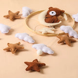 Felt Brown Bear Elephant Bed Bell Nordic Style Crib Soothing Decorative Pendant