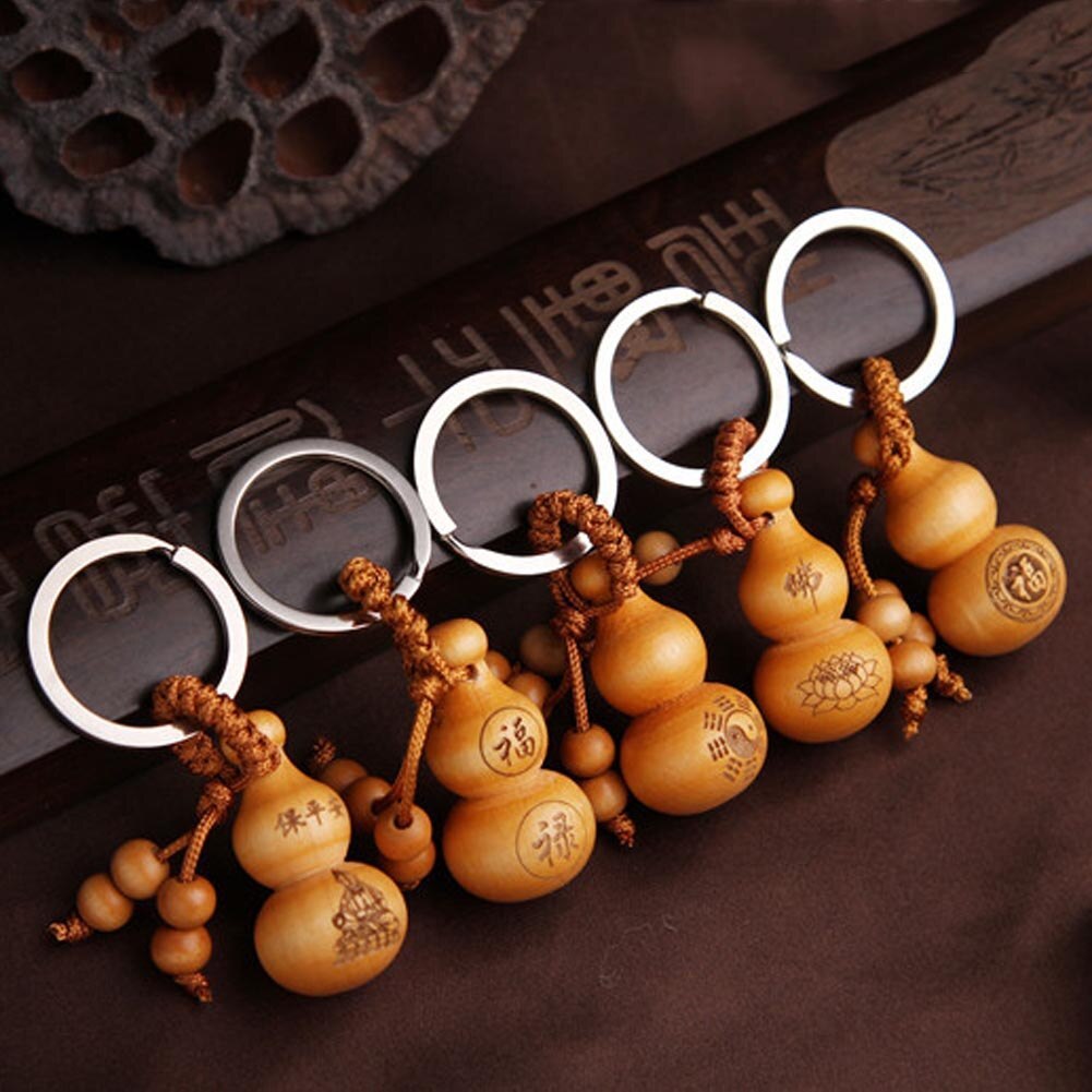 Mahogany small gourd key chain