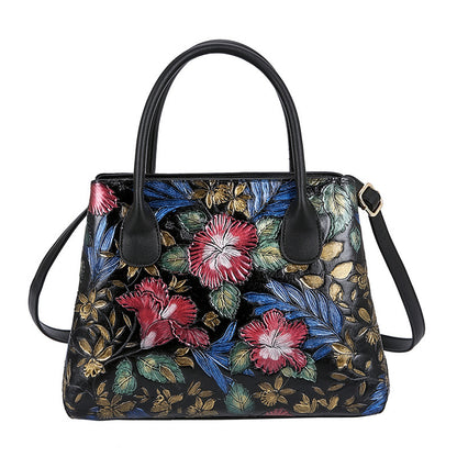 Chinese style painted embossed retro bag