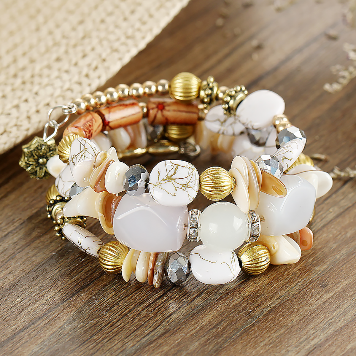 Vintage türkiser Perlenarmband