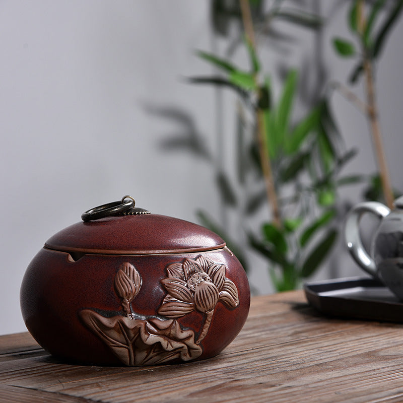 Lotus Ashtray with Lid Chinese Style Creative Personality Fashion European Ashtray