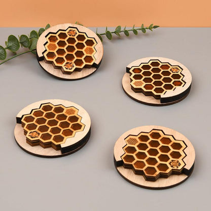 Wooden Coasters Craftwork Honeycomb Heat Proof Mat