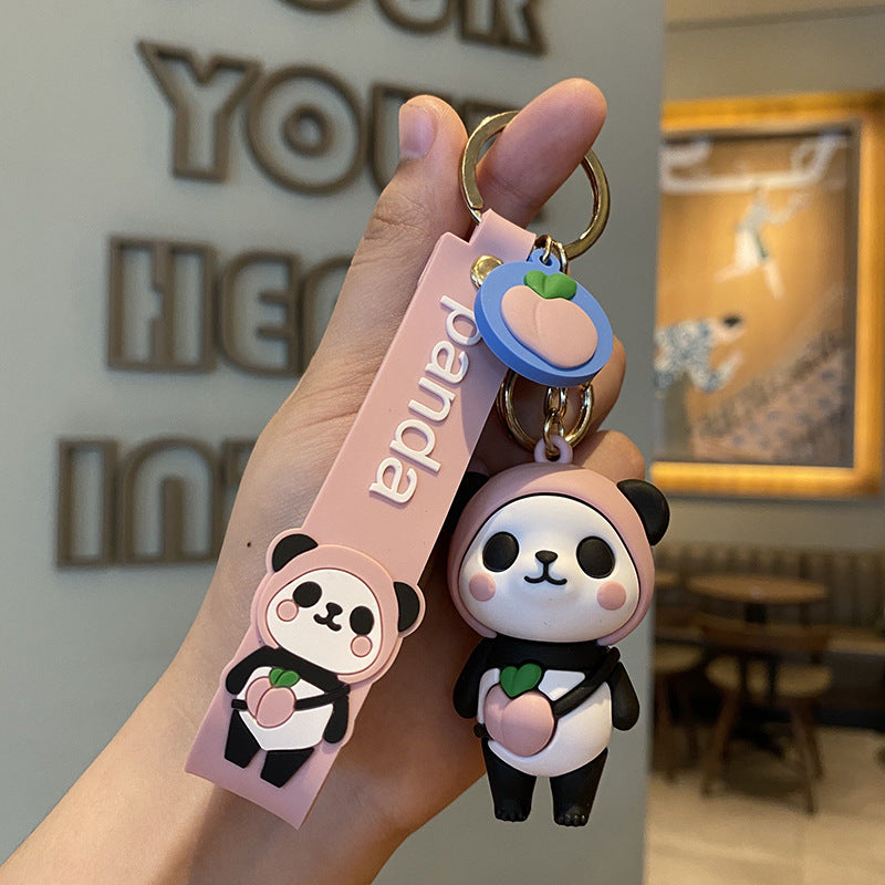 Cute Fruit Panda Keychain Backpack Pendant-6