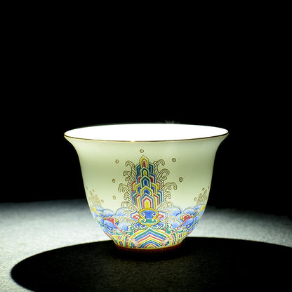 White Jade Porcelain Tea Bowl Single Master Cup