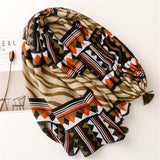 Foreign Trade Retro Ethnic Style Cotton and Linen Silk Scarf